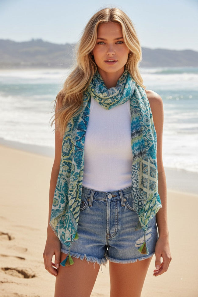 Artisanal Patchwork Print Multi Wear Wrap Scarf 2