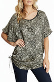 Bali Stamp Print Silk Long Tunic Converts to Dress black stamp print