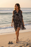 Bandana Baby Open Shoulder Cover-Up Dress | Women’s Resort Wear black