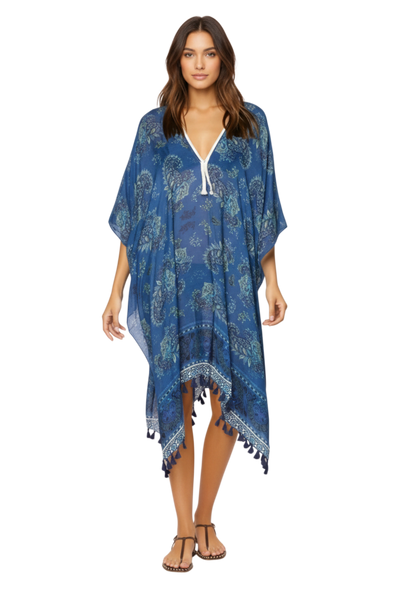 Bandana Bandit Blue Luxury Print Coverup Beach Kaftan product