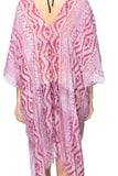 Barcelona Lavender PInk Print V-Neck Coverup Caftan Sundress back