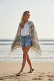 Beach Blanket Woven Pattern Pastel Scarf Wrap Sarong ivory 2