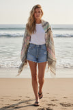 Beach Blanket Woven Pattern Pastel Scarf Wrap Sarong ivory