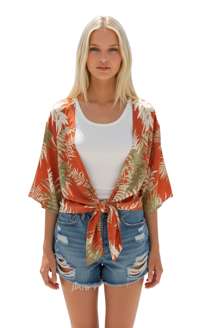 Chelsea Dip Dye and White Solid Ruffle Bottom Cotton T-Shirt Top