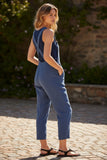 Bethany Adjustable Linen-Blend Cropped Overalls