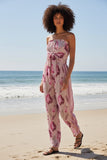 Summer Cotton Wrap Waist Jumpsuit in Something Magical Print