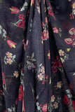  Black Night Flowers Sheer Print