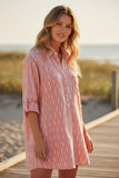 Boyfriend Embroidered Washed Novelty Cotton Favorite Shirt Cover-Up