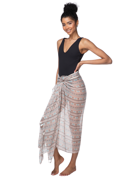 Braided Multi-Wear Cover-Up Sarong in Through the Dunes Print 4