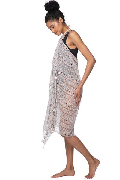 Braided Multi-Wear Cover-Up Sarong in Through the Dunes Print 5
