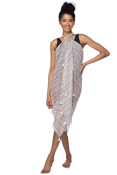 Braided Multi-Wear Cover-Up Sarong in Through the Dunes Print 8