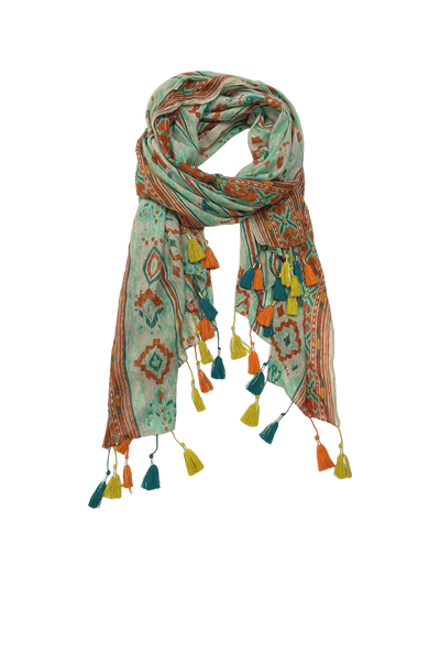 CL24 Block Artistry Print scarf cotton luxury spun by subtle luxury