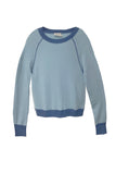 Washable Cashmere Novelty Cover-stitch Crewneck Sweater