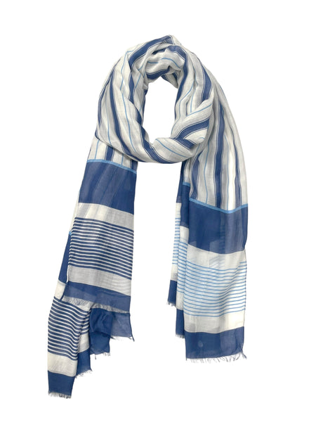 Wonderwall Stripe Luxury Modal Border Print Kimono Coverup
