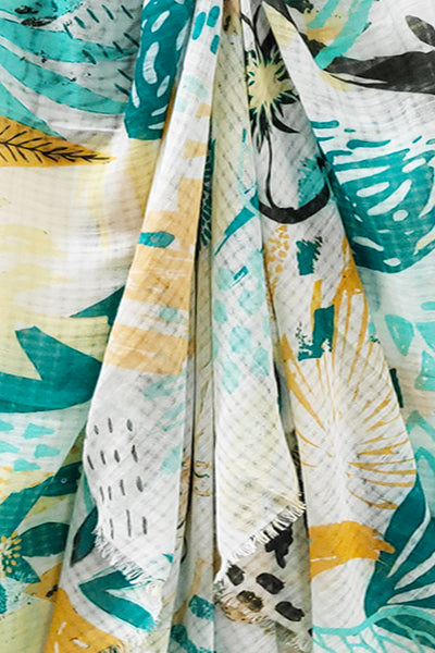 Golden Afternoon Green Tassel Print Isle Coverup Sundress