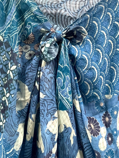 Isle Coverup Kaftan Short Dress – Okinawa Patchwork Print