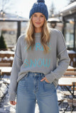 Chunky Cotton Blend Pullover Sweater- Cross Stitch 