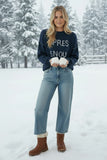 Chunky Cotton Blend Pullover Sweater- Cross Stitch 