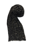 Chunky Hand-Knit Novelty Stitch Sweater Scarf Wrap Black Charcoal Scarf