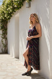Coastal Summer Coverup Sundress in Menagerie Stripe Jacquard navy