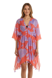 Colorful Love Luxury Print is a Large Flower Sundress Coverup 2=3