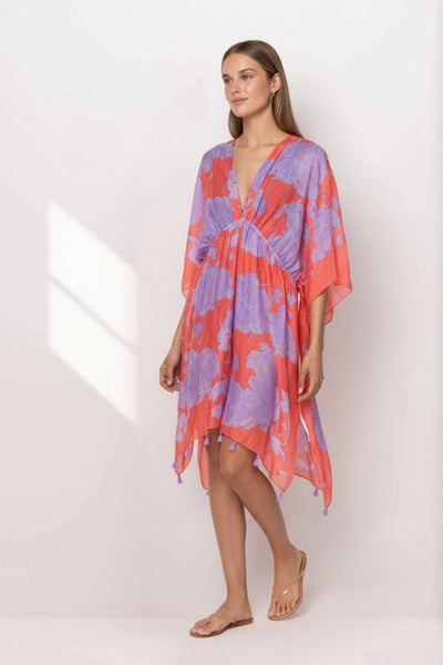 Colorful Love Luxury Print is a Large Flower Sundress Coverup