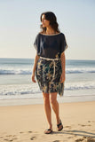 Corinthian Cover-Up Sundress in Lovely Lily Navy Sheer Print