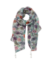 Tropical Oasis Floral White with Multi Color Print Scarf Wrap Sarong