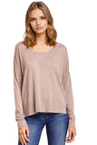 Tencil ™ Cashmere Blend Drape Back Crop Crewneck Sweater
