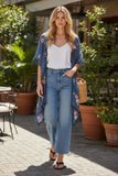 Dash of Daisy Navy Embroidered Kimono navy blue