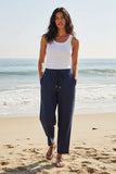 Double Gauze Cotton Getaway Beach House in Solid Colors Navy Blue