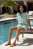 Double Gauze Getaway Lounge Short - Prints block print blues