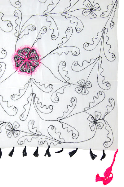 EMB3-Black-Pink-Floral Stitches embroidery