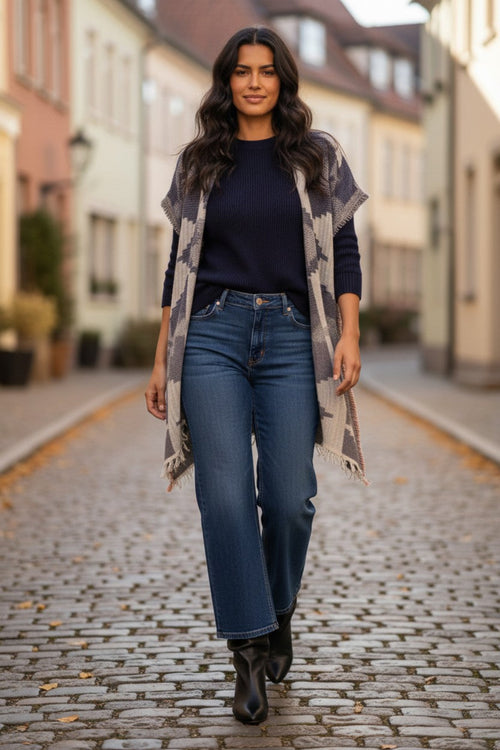 Earth Bound Print Jacquard Fall Kimono Wrap mood