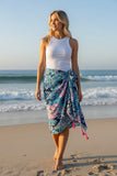Eurodancer Blue Print Tropical Print Scarf Sarong Wrap 2