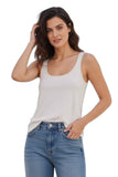 Everyday Rayon Stretch Jersey Knit Long Length Cami with Dotted Mesh Trim ivory nude 2
