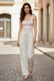 Everyday Rayon Stretch Jersey Knit Long Length Cami with Dotted Mesh Trim lt pink mauve