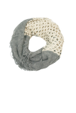 Convertible Over-sized Hand Knit Scarf in Cream & Grey