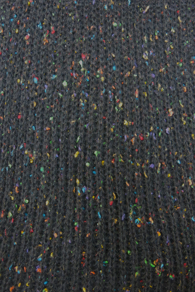 F14K7 Hand Knit Funfetti Circle Scarf in Black swatch