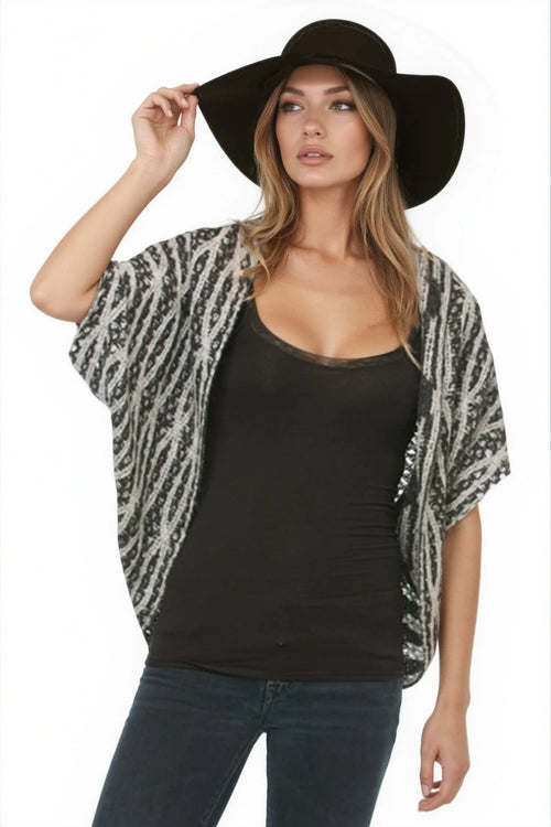 Novelty-Knit-Stitch-Shrug fall Winter Accessory Knit , Spun, Subtle Luxury