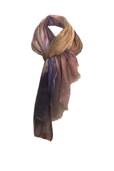 F15C5 Horizon Print Luxury Modal-Cashmere Tissue Scarf Wrap