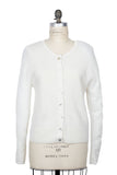 100% Cashmere Cardigan White Women's Sweater | Subtle Luxury Cashmere