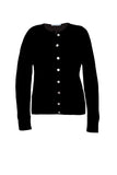 100% Cashmere Cardigan Black Women's Sweater | Subtle Luxury Cashmere