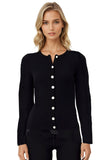 100% Cashmere Cardigan Black Women's Sweater | Subtle Luxury Cashmere