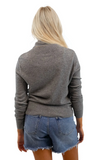 FFVCF-Favorite-Fitted-V-Neck-Cashmere-Sweater-cloudy-grey Charcoal Heather Sweater Women's back view