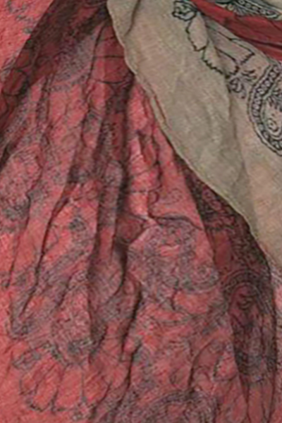 Ombre Henna Printed Scarf in Wine Red | XL Sheer Wrap, Shawl & Sarong