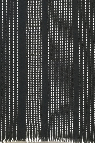 Cool Runnings Fall Winter Blanket Wrap in Black with White Stitches