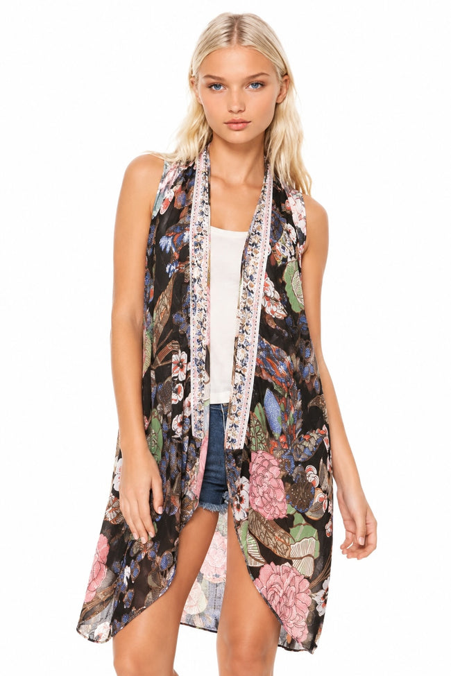 Free Spirit Multi- Wear Coverup in Enchanting Blooms Satin Print