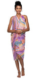 Free Spirit Multi-Wear Coverup Vest in Sunset at Sea Print Muted Watercolor