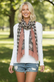 Flower and Dots Sheer Print Scarf Wrap | Lightweight Floral Boho Shawl terracota